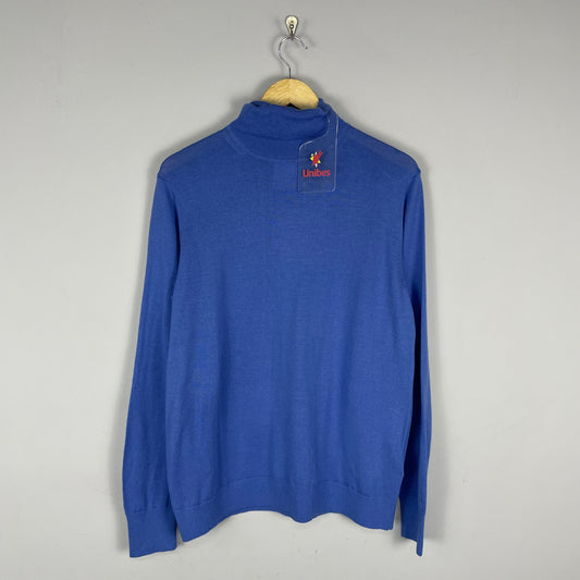 Blusa azul tricot Uniqlo